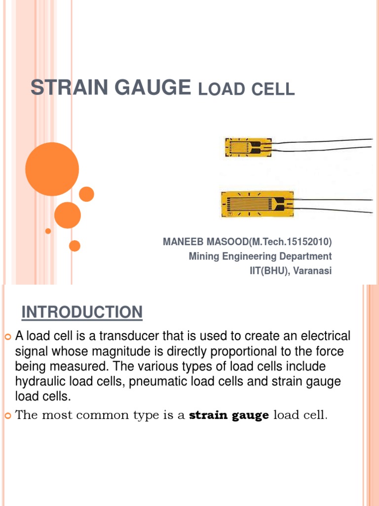 Strain Gauge: Load Cell | PDF | Electrical Resistance And Conductance ...