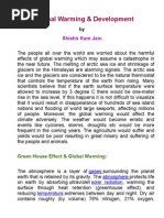 Global Warming & Development: Shishir Kant Jain