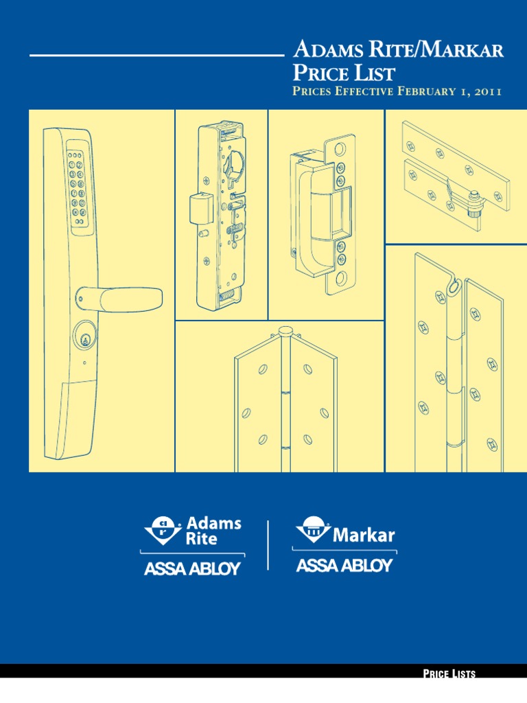 Adams Rite Price List 2011 | PDF