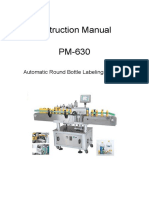 Instruction Manual PM-630: Automatic Round Bottle Labeling Machine