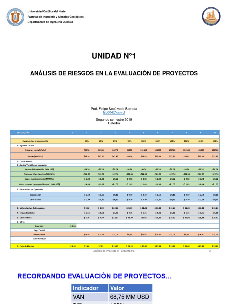 Analisis de Riesgo en La Evaluacion de Proyectos PDF | PDF ...