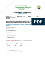 I.E.D. Técnica Nacional de Comercio: Actividades de Recuperación