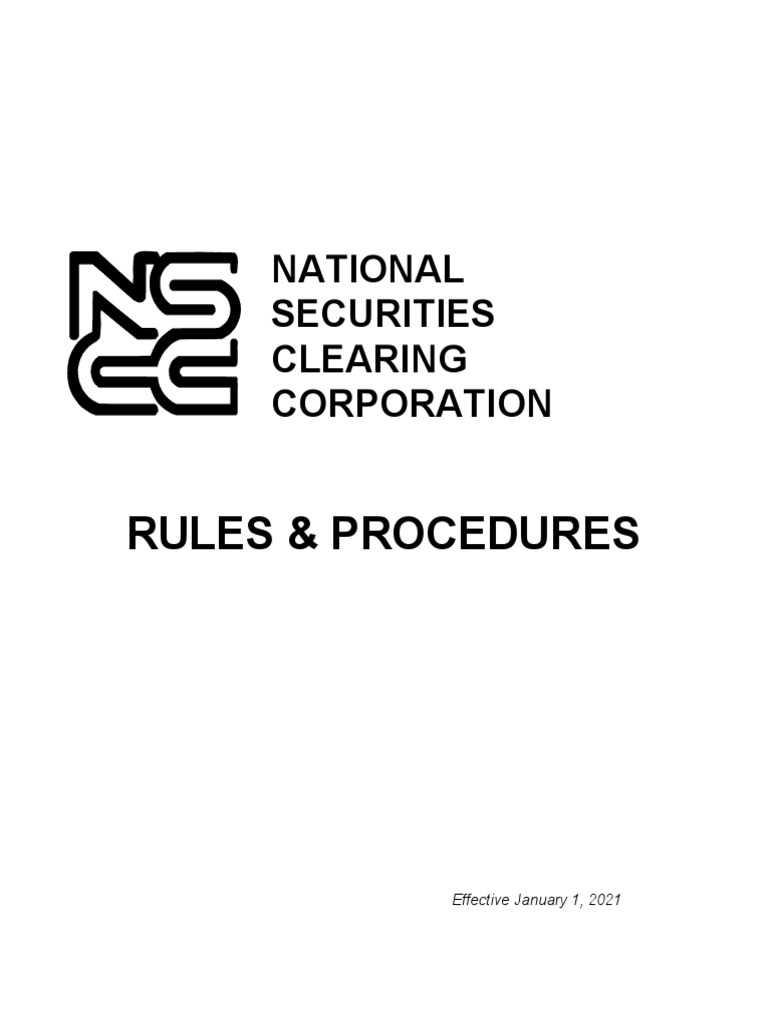 NSCC Rules PDF Clearing (Finance) Commodity Futures Trading