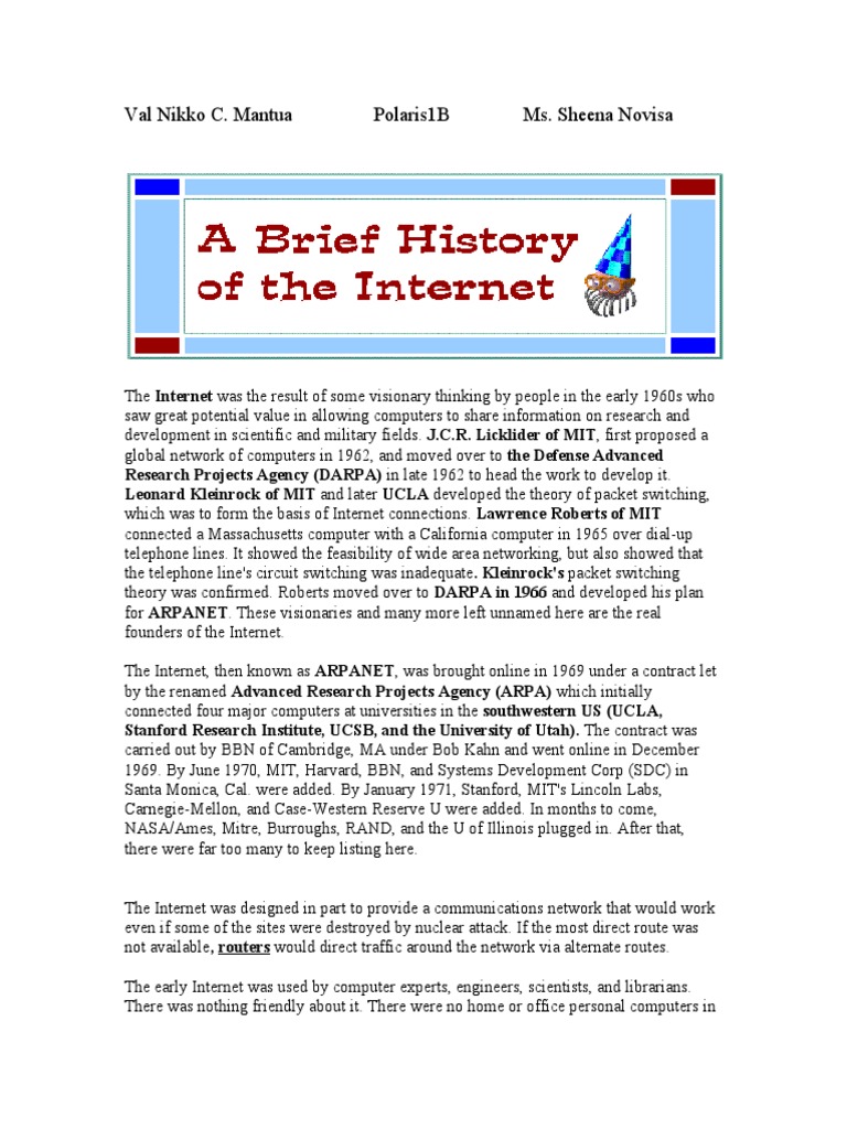 History of the Internet's Development | PDF | Network Protocols | Internet
