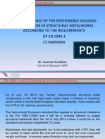 The Importance of The Responsible Welding Coordinator in Structural Metalworks According To The Requirements of en 1090