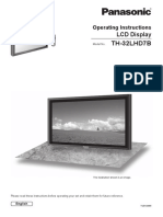 LCD Display TH-32LHD7B: Operating Instructions