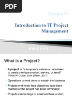 Session 1 - Week 1 - Introduction To Project Management