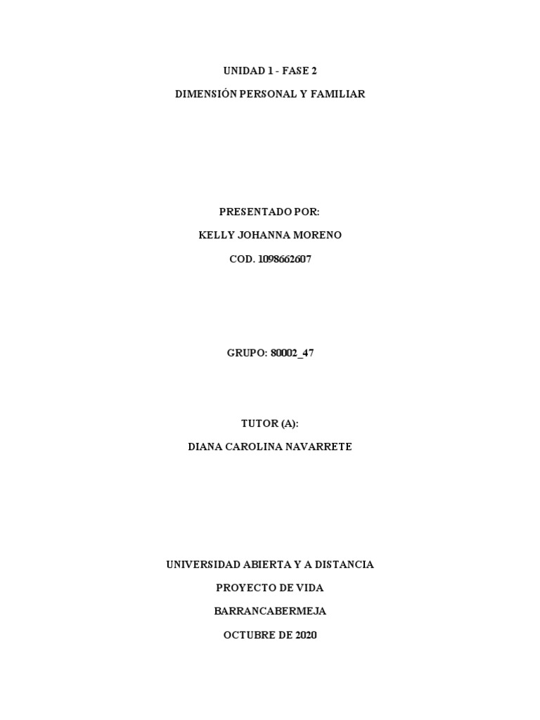 UNIDAD 1-Fase 2 | PDF | Crecimiento personal y profesional