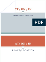 At / On / In: Preposition Practice