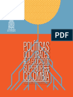Libro Politicas Culturales para La Educacion Superior en Colombia Nuestro Proyecto Común