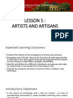 Lesson 5 Artists and Artisan PDF