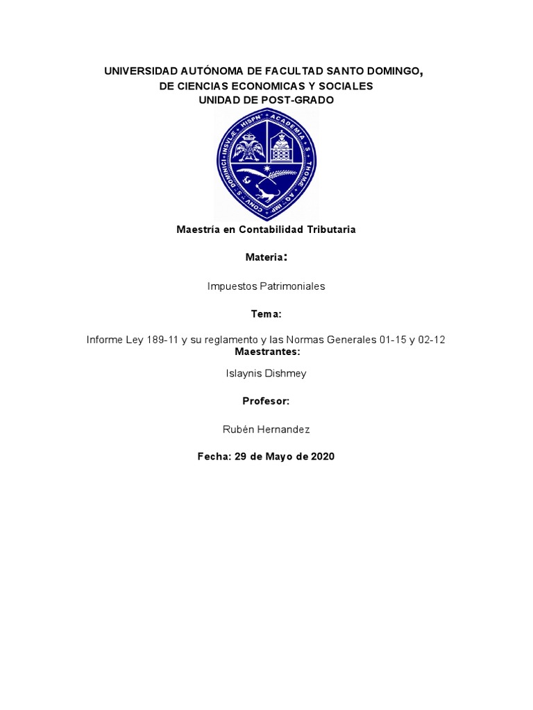 Informe sobre la Ley 189-11 y Fideicomiso | PDF | Ley de fideicomiso ...