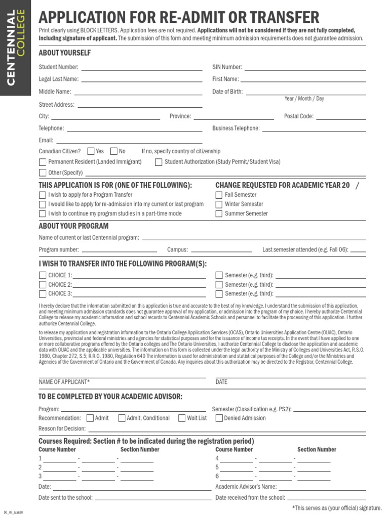 Application Readmit or Transfer s1 PDF PDF Nationality Law