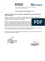 Carta Provedor Impresores Editores Miraflores 30 de Diciembre