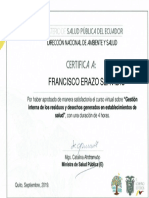 Gestión Interna de Residuos y Desechos Generados en Establecimientos de Salud - Certificado PDF