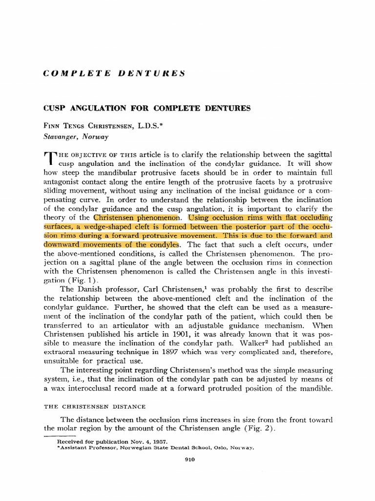 Christensen Phenomenon in Dentures | PDF | Dental Anatomy | Mouth