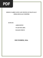 DECEMBER, 2016.: Design, Fabrication and Testing of Manually Operated Kale Chopper