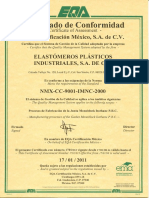 Certificado de Elastomeros