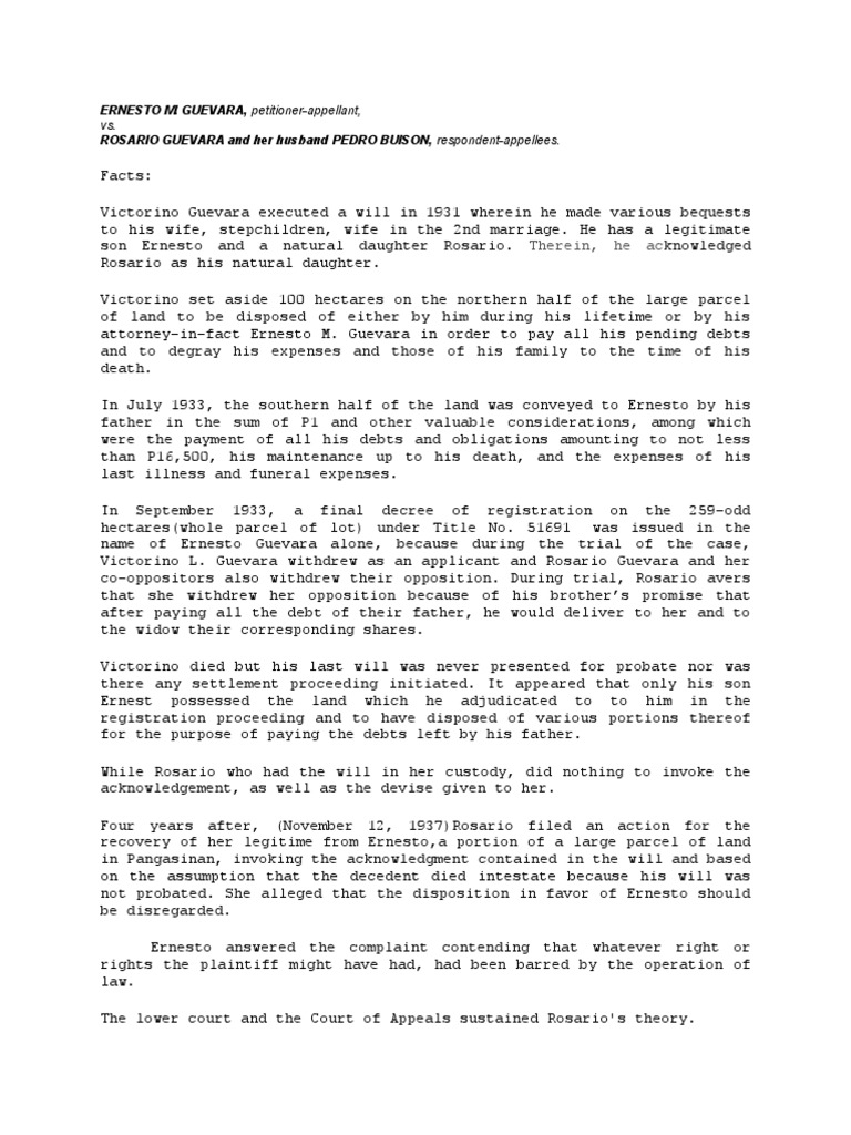 Guevarra vs. Guevarra PDF Will And Testament Probate