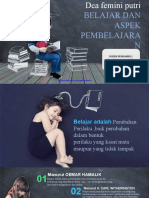 Belajar Dan Aspek Pembelajaran PPT Dea