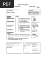 Drama Unit Planner: Shadow Puppetry