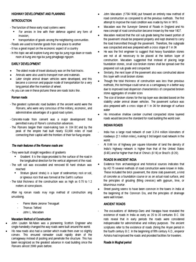 Highway Development and Planning | PDF | Road | Road Surface