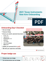 2021 Texas Instruments New-Hire Onboarding: Taiwan Human Resources HR Operations