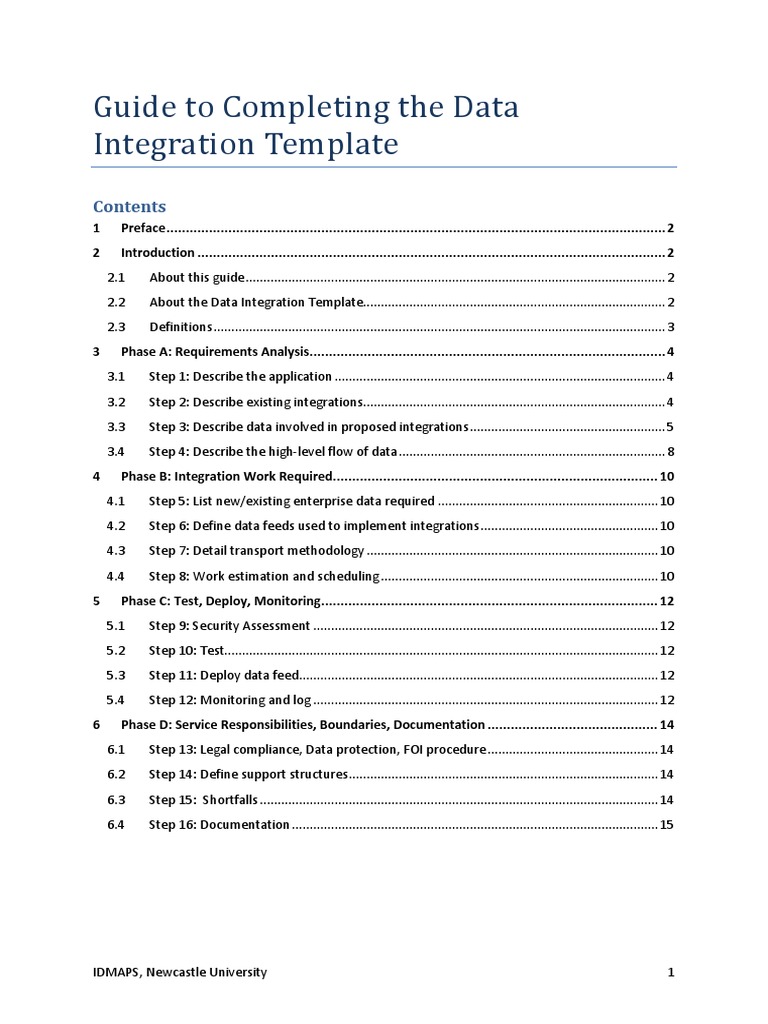 Guide To Completing The Data Integration Template | PDF | Access ...
