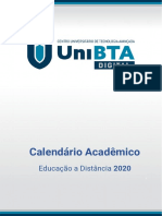 CALENDÁRIO ACADÊMICO EAD UniBTA 2020