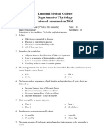 Lumbini Medical College Department of Physiology Internal Examination 2016