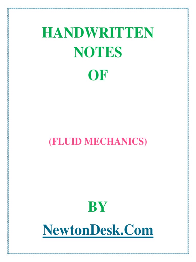 Handwritten Fluid Mechanics Notes | PDF | Free Software | Multimedia