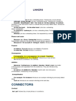 Linkers and connectors for contrast, reason, addition and consequence