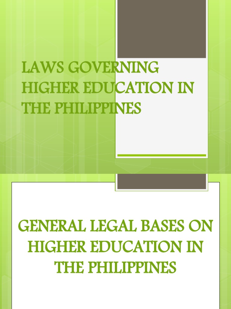 A Comprehensive Overview of the Laws Governing Higher Education and