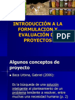 Introducción A La Elaboración y Evaluación de Proyectos