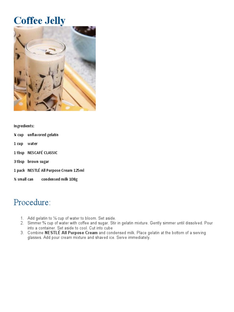 Coffee Jelly Procedure PDF