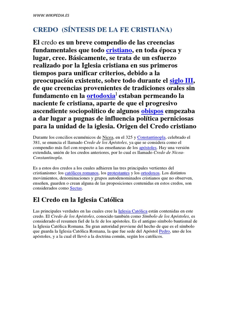 Credo: Síntesis de la Fe Cristiana | PDF | Credo | Jesús