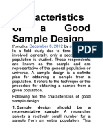 Characteristics of A Good Sample Design