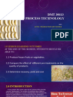 DMT 30113 Plant Process Technology: 1.0 Title: Freezing of Fruits and Vegetables