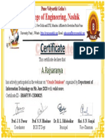Certificate For A.Rajsaranya For - SQL - Online Quiz - PDF