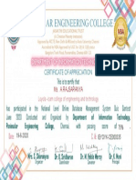 Certificate For Ms - A.RAJSARANYA For - National Level Online Data... - PDF