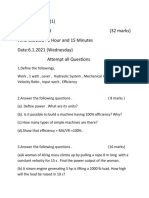 Physics Chapter (1) Chapter End Test (32 Marks) Time Allowed: 1 Hour and 15 Minutes Date:6.1.2021 (Wednesday) Attempt All Questions