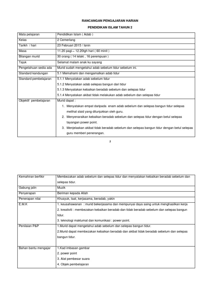 Rph Adab Tidur Pdf