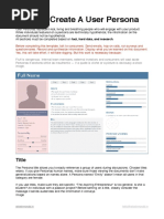 How To - Create A User Persona