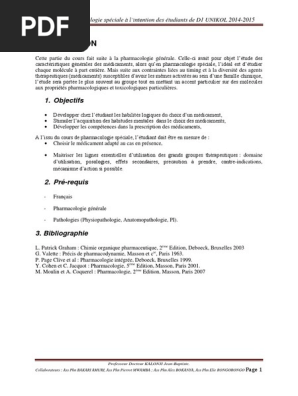 Pharmaco Spcial D1 Pdf Goutte Maladie Antalgique