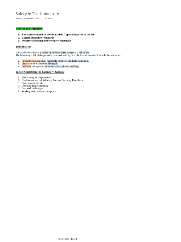 Laboratory Hazard Awareness and Safety | PDF | Laboratories | Hazards