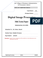 Digital Image Processing: Mid Term Paper