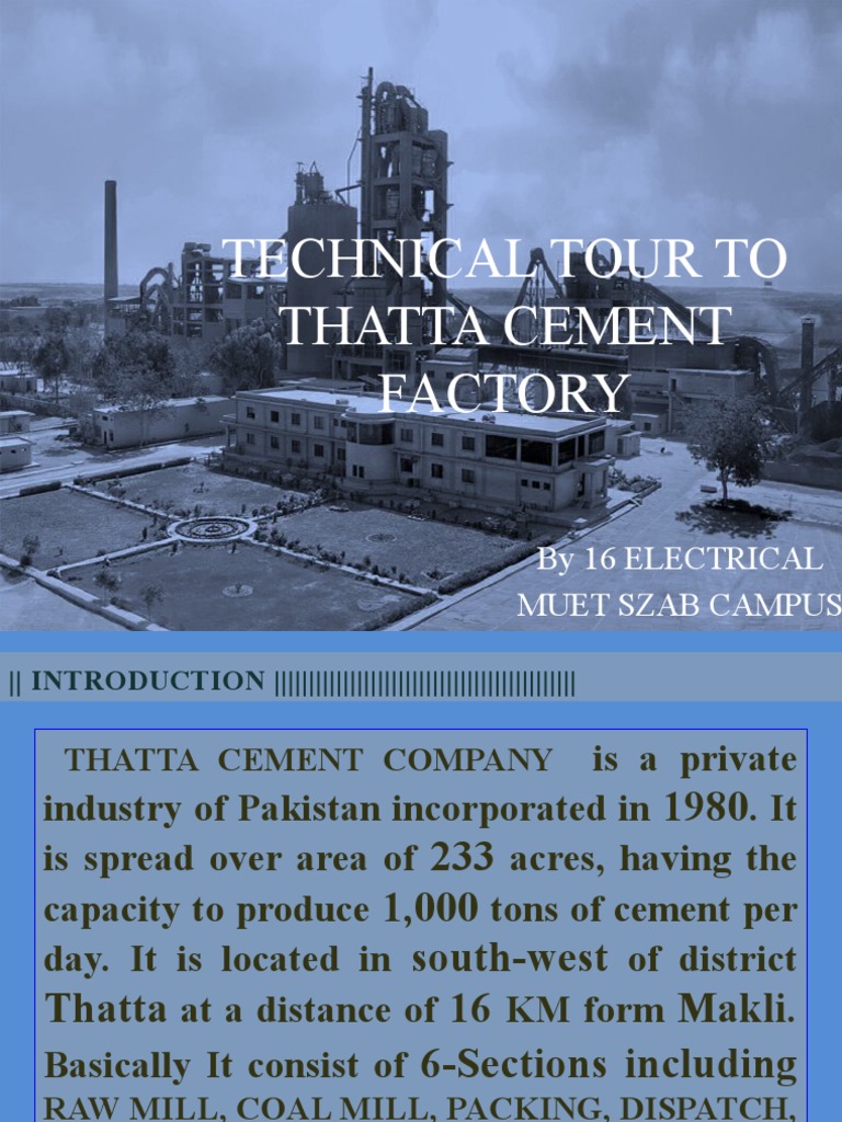Technical Tour To Thatta Cement Factory by 16 Electrical Muet Szab