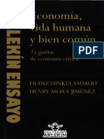 Franz J. Hinkelammert Henry M. Mora Jiménez - Economía, Vida Humana y Bien Común - 25 Gotitas de Economía Crítica PDF