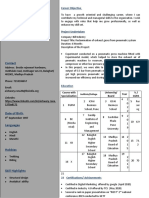 Career Objective and Project Experience