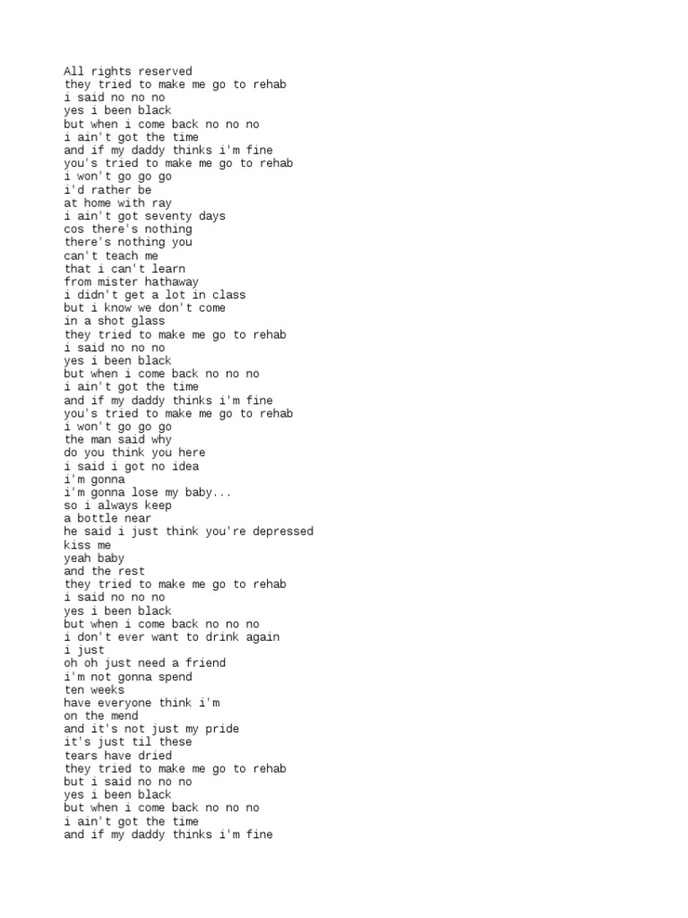 They Tried to Make Me Go to Rehab | PDF